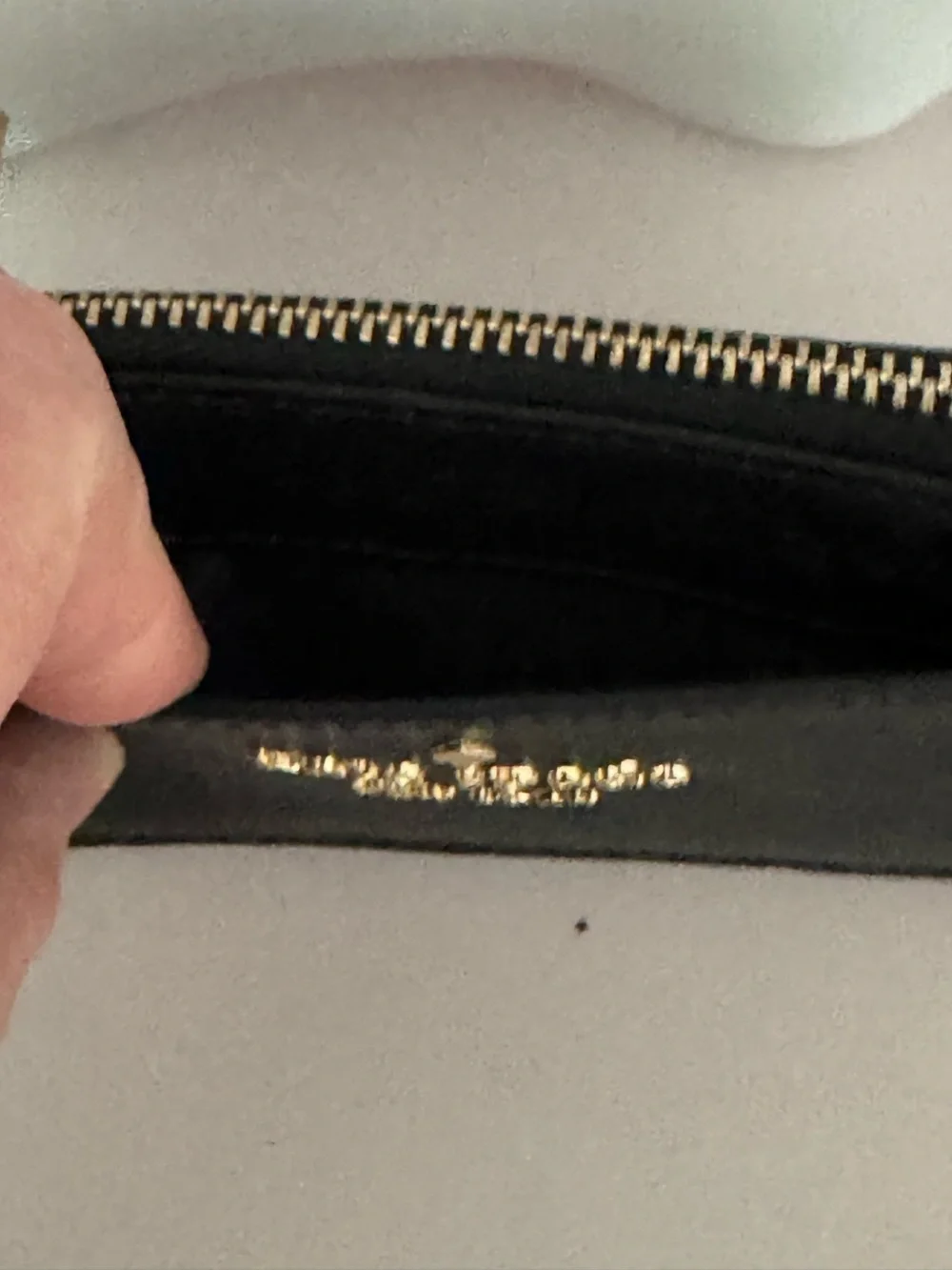 kate spade Black Leather Zip Coin and Card holder
